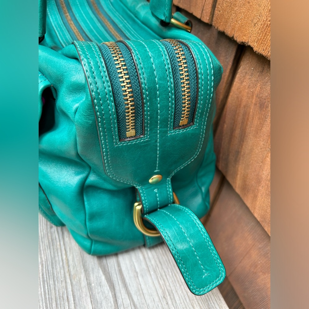 Coach Bleecker Street Limited Edition Legacy Peyton Leather Satchel Teal Green - Picture 7 of 11